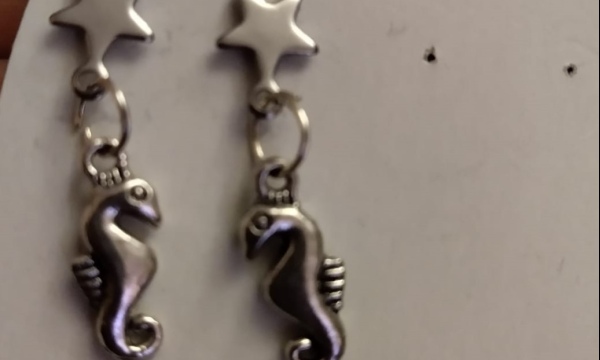 Ohrstecker Stern mit Seepferdchen